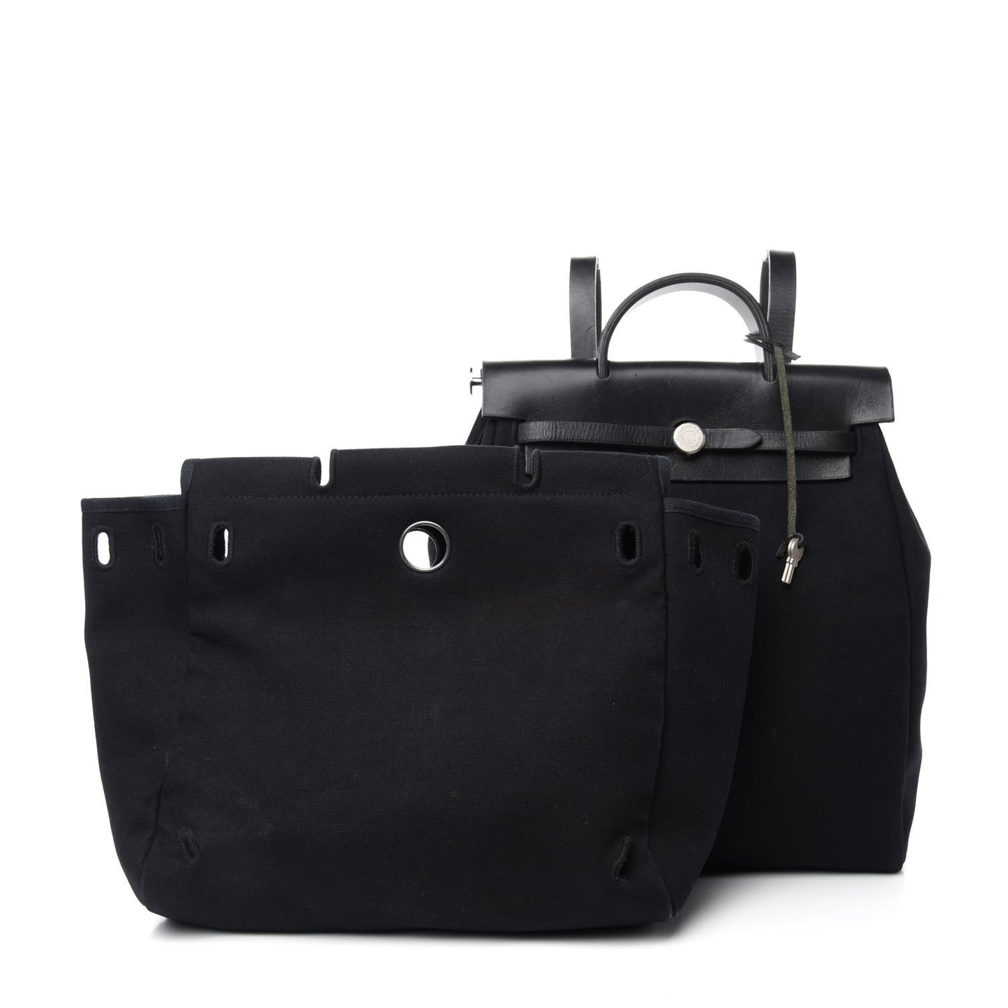 Toile Vache Calfskin Herbag 30 PM Backpack Black