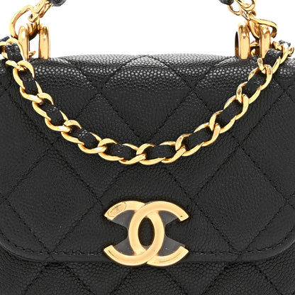 Chanel Caviar Quilted Coco First Clutch With Chain Black 9 of 11