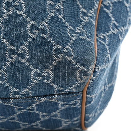 Gucci Denim Monogram Medium Sukey Tote Blue 17 of 19