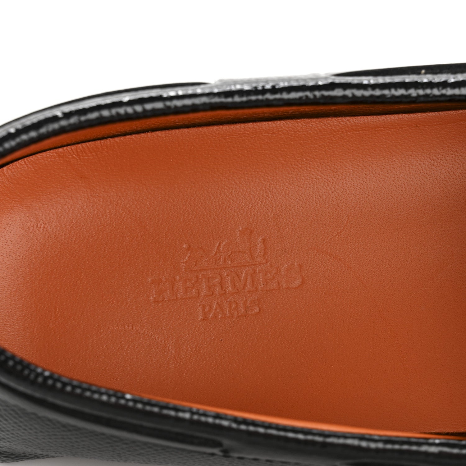 Hermes Patent Epsom Womens Irving Driving Moccasin Loafers 37 Black 17 of 22