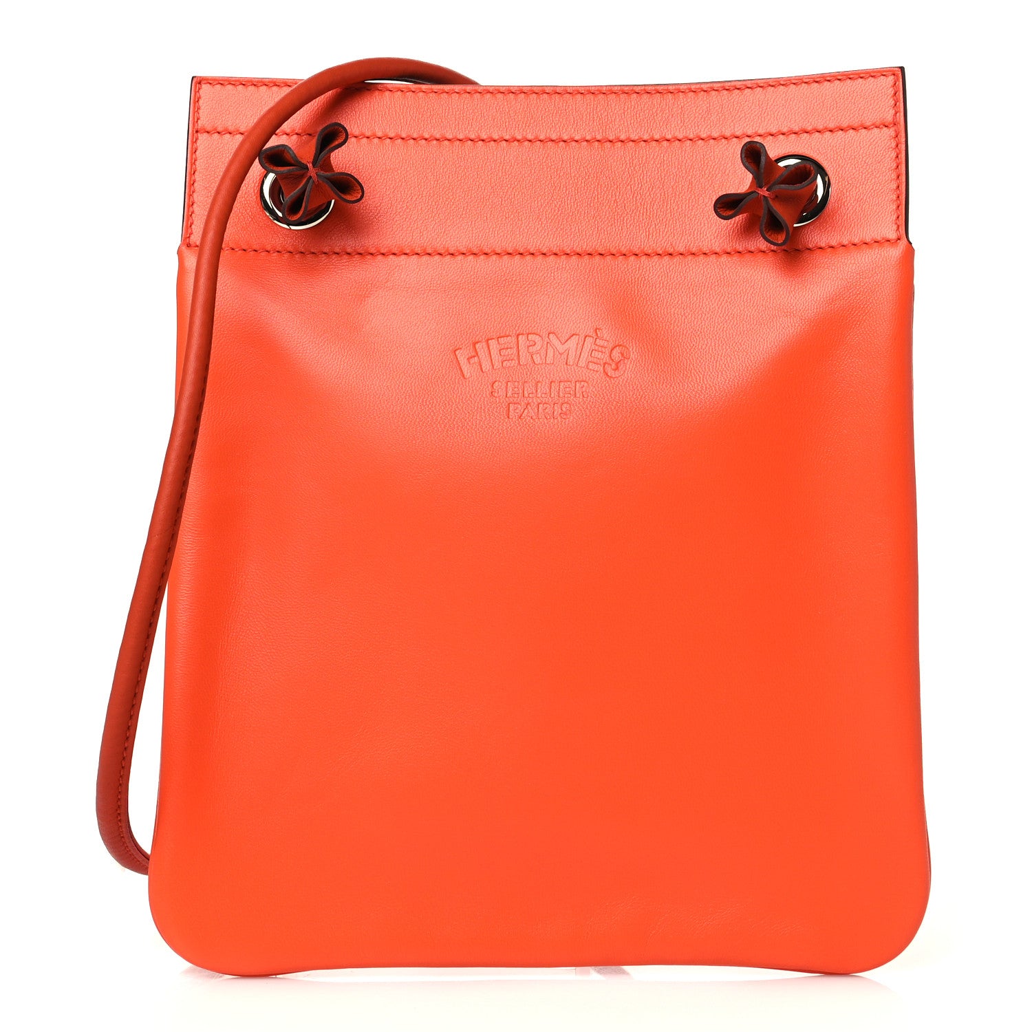 Hermes Milo Lambskin Swift Bi-Color Mini Aline Orange Poppy Terre Battue 1 of 10