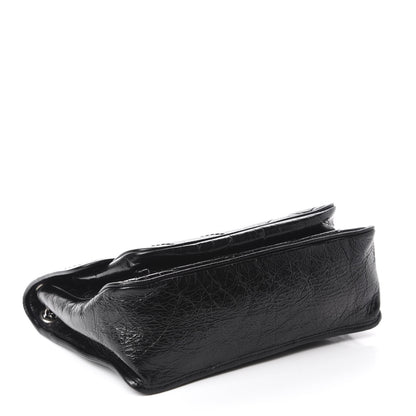 Saint Laurent Crinkled Calfskin Matelasse Monogram Baby Niki Chain Satchel Black 4 of 11