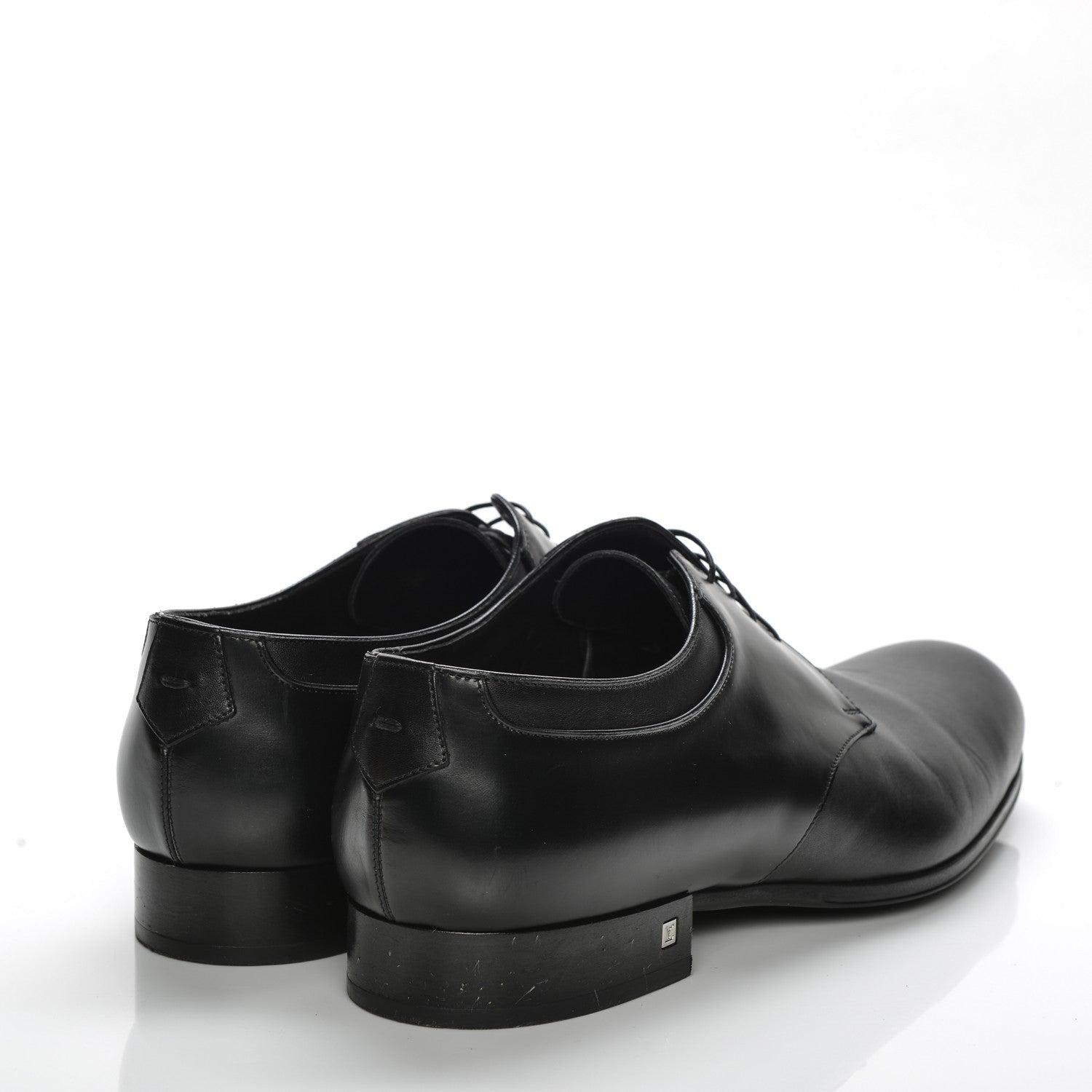 Louis Vuitton Mens Lambskin Derby Lace Up Shoes 8.5 Black 4 of 8