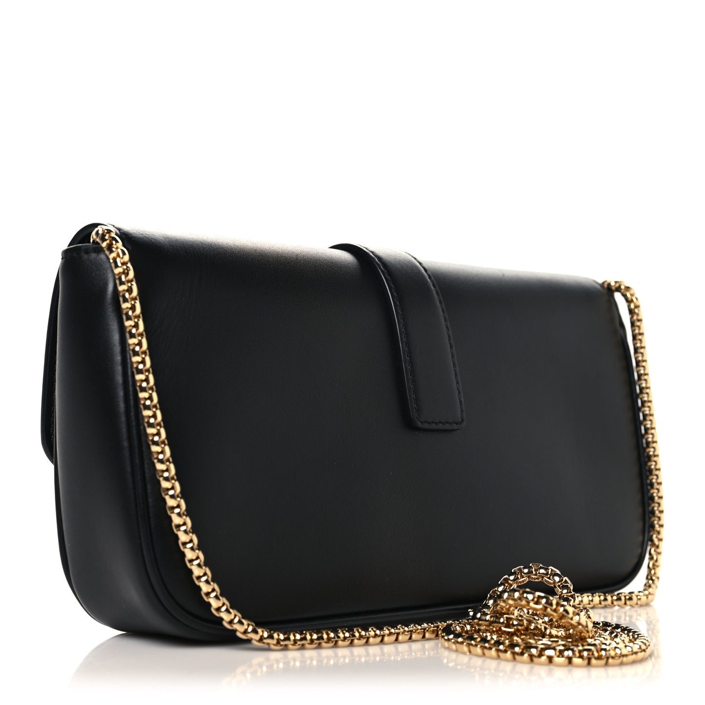 Calfskin Archive Gancini Flap Crossbody Black