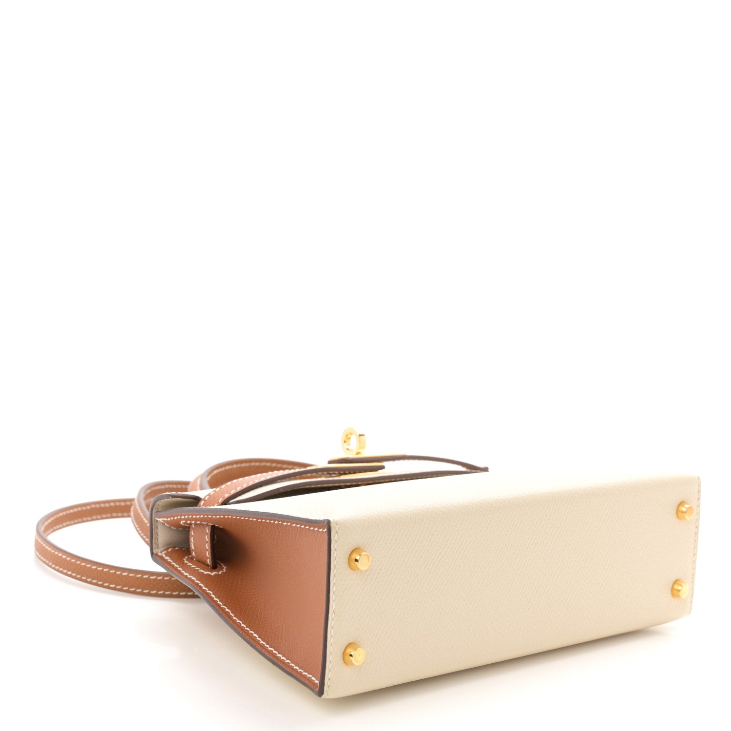 Hermes Epsom Horseshoe Mini Kelly Sellier 20 Craie Gold 4 of 14
