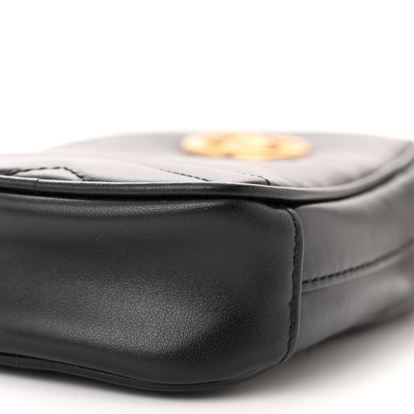 Calfskin Matelasse Mini GG Marmont Crossbody Bag Black