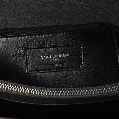 Saint Laurent Sheepskin Matelasse Chevron Monogram Large College Satchel Light Coal 6 of 10