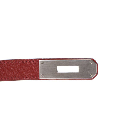 Hermes Chevre Mysore Horseshoe Kelly Retourne 28 Rouge Garance Bleu Obscur 31 of 38