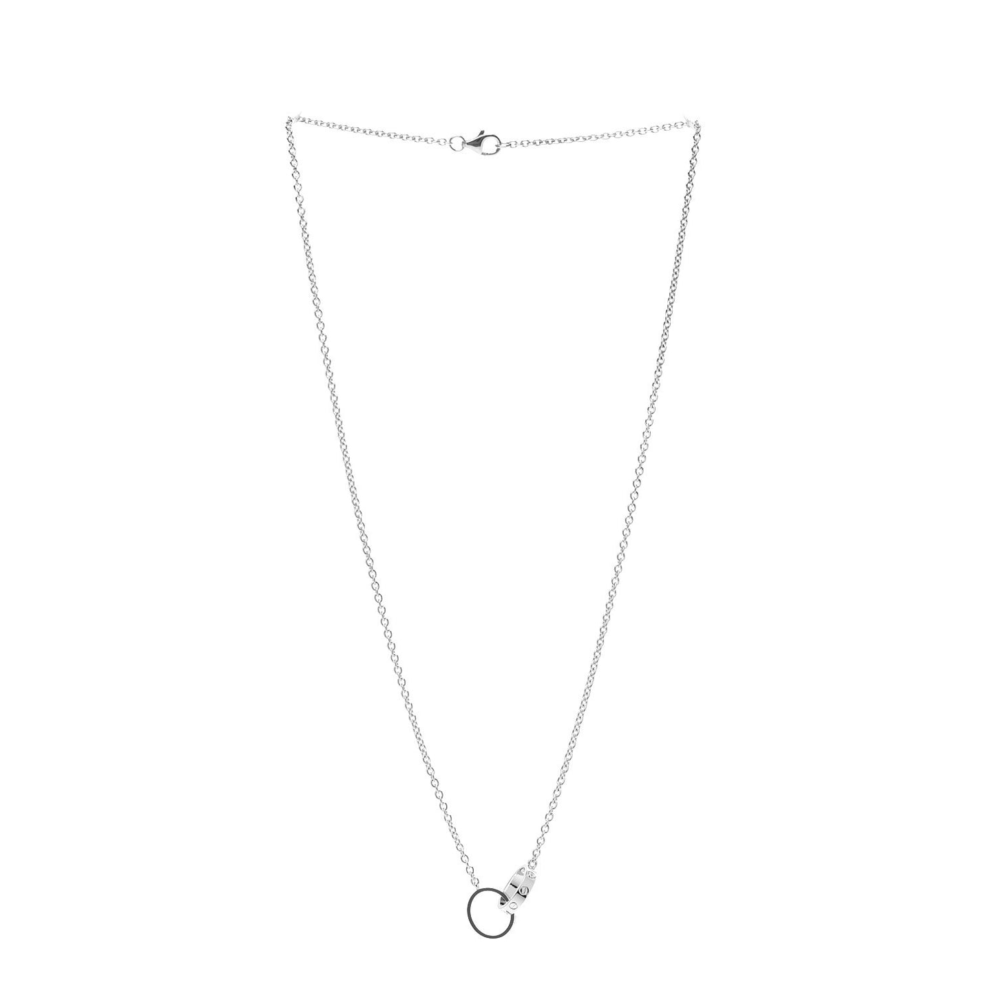 18K White Gold Interlocking LOVE Necklace