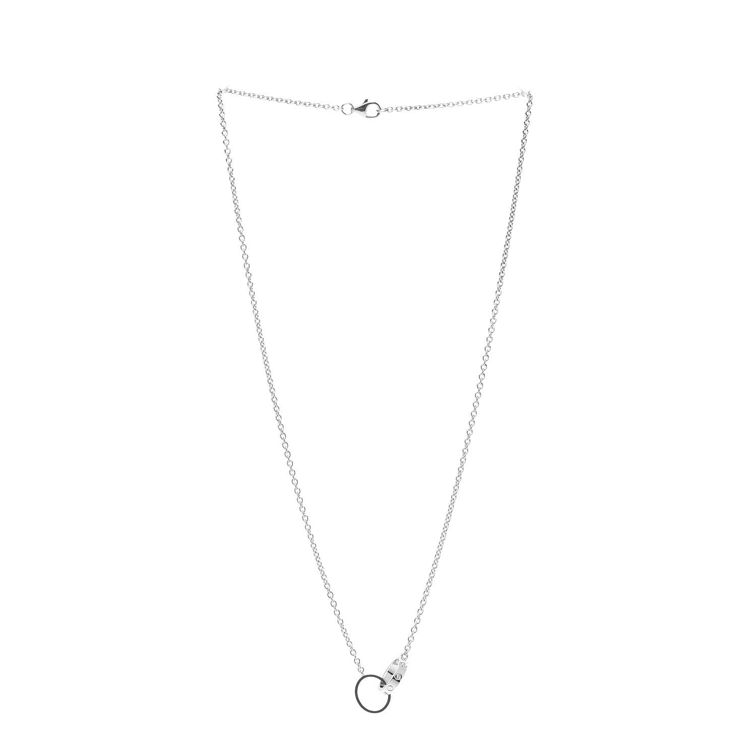 Cartier 18K White Gold Interlocking LOVE Necklace 2 of 7
