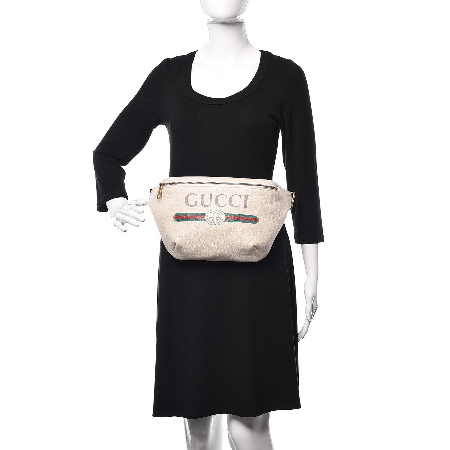 Grained Calfskin Logo Belt Bag White