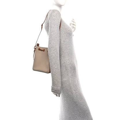 Saint Laurent Canvas Calfskin Small Bucket Bag  Desert Dust Brick 3 of 11