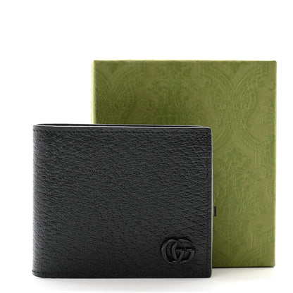 Gucci Calfskin Boar Effect Monochrome GG Marmont Bi-Fold Wallet Black 9 of 9