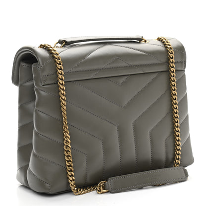 Saint Laurent Calfskin Y Quilted Monogram Small Loulou Chain Satchel Taupe 2 of 11