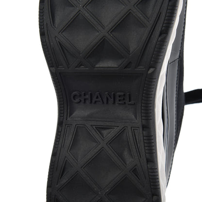 Chanel Velvet Calfskin Mixed Fibers CC Sneakers 37 Black 7 of 13