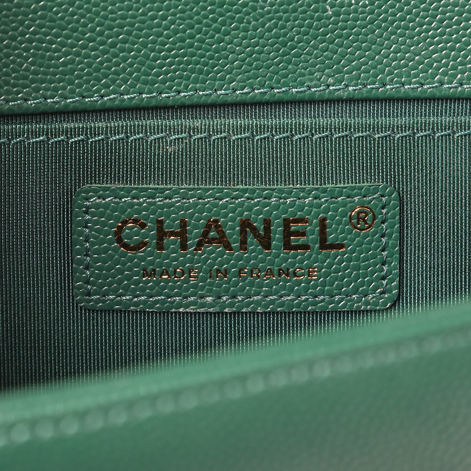 Chanel Caviar Quilted Medium Boy Flap Green 6 of 9