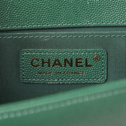 Chanel Caviar Quilted Medium Boy Flap Green 6 of 9