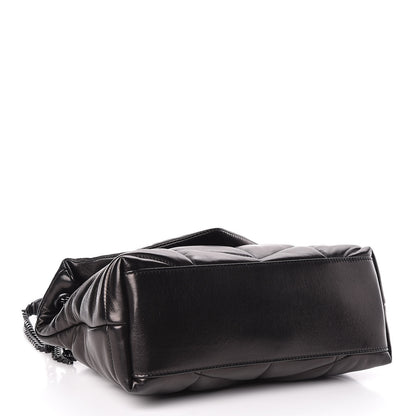 Saint Laurent Lambskin Quilted Small Loulou Puffer Monogram Chain Satchel Black 4 of 10