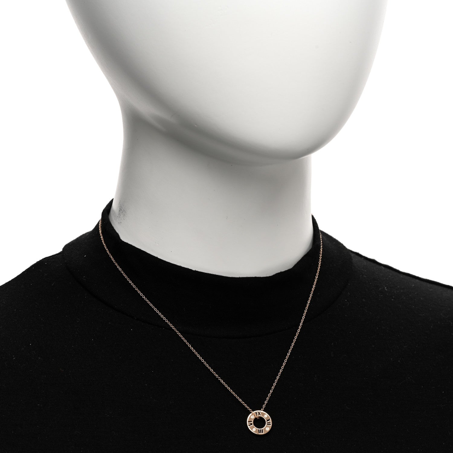 Tiffany 18K Rose Gold Diamond Atlas Pierced Pendant Necklace 2 of 6