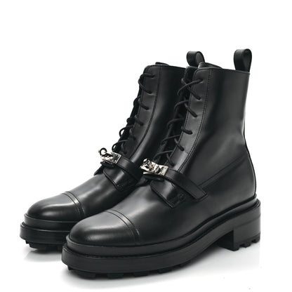 Hermes Glossed Calfskin Funk Ankle Boots 38.5 Black 5 of 20