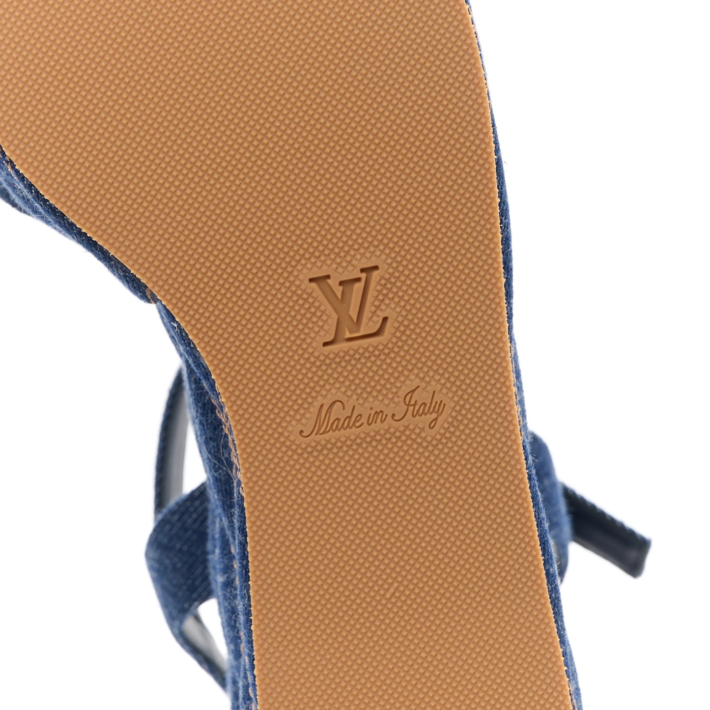 Denim Quilted Shake Flatform Sandals 37.5 Dark Blue