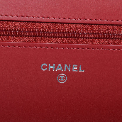 Chanel Caviar Quilted Boy Wallet On Chain WOC Red 6 of 8