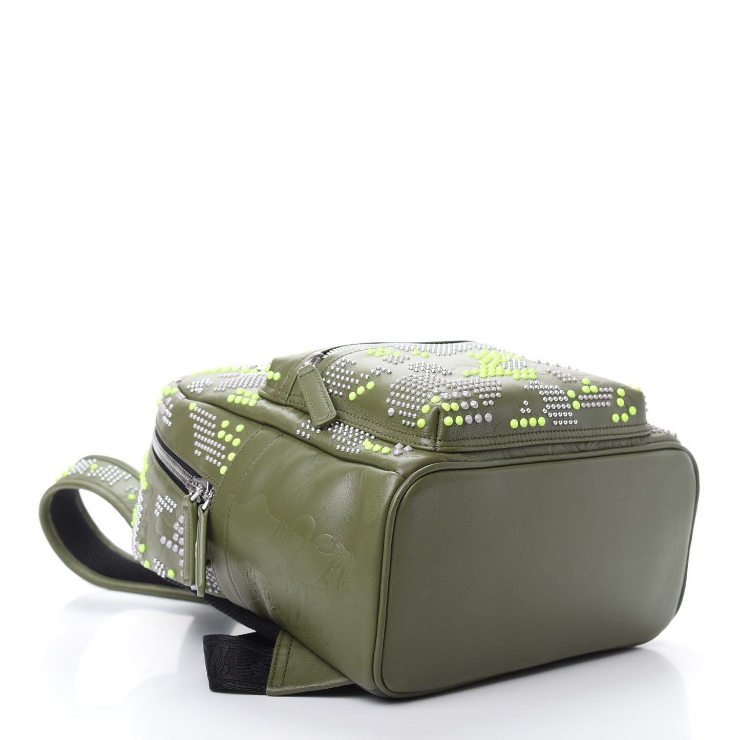 Smooth Calfskin Studded Small Lion Camo Stark Backpack Winter Moss