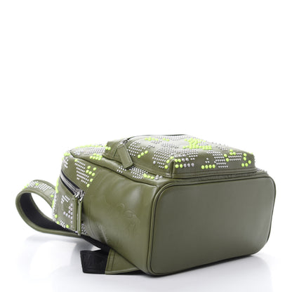 MCM Smooth Calfskin Studded Small Lion Camo Stark Backpack Winter Moss 3 of 9