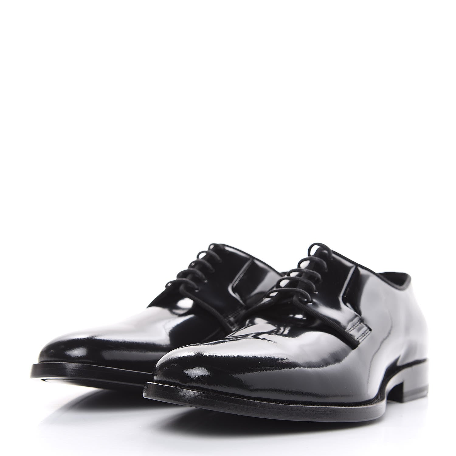 Saint Laurent Patent Calfskin Dylan 20 Lu Lace Up Oxfords 40 Black 3 of 9