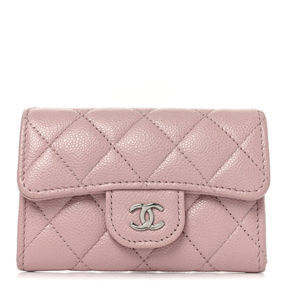 Chanel Caviar Quilted Flap Card Holder Wallet Light Pink 1 of 8