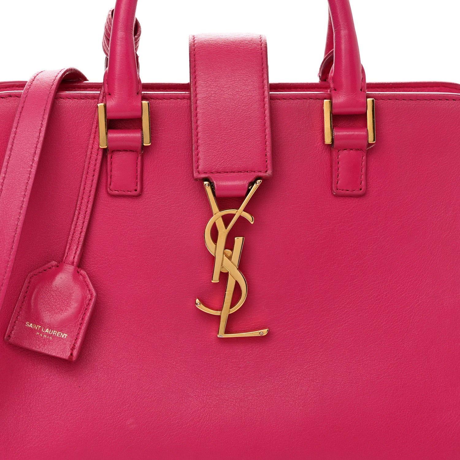 Saint Laurent Calfskin Monogram Baby Cabas Fuchsia 7 of 15