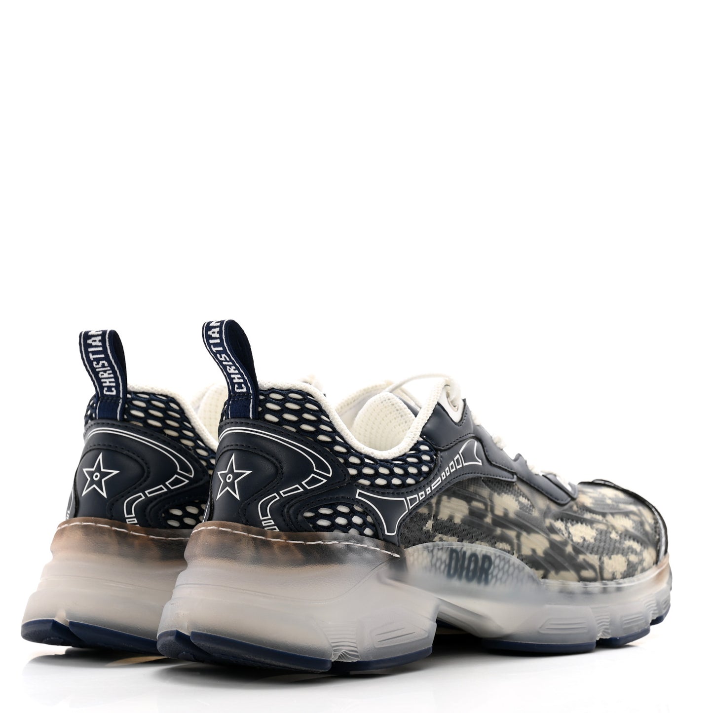 Technical Fabric Mesh Obique Dior Vibe Sneakers 37.5 Deep Blue