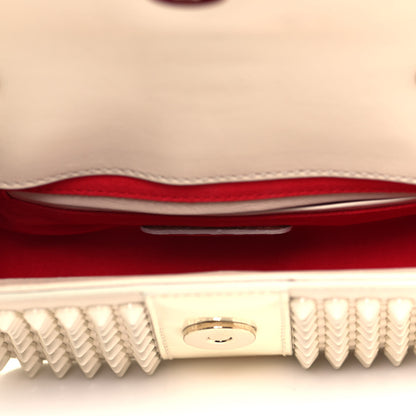 Christian Louboutin Calfskin Spikes Sweety Charity Shoulder Bag Beige 5 of 9