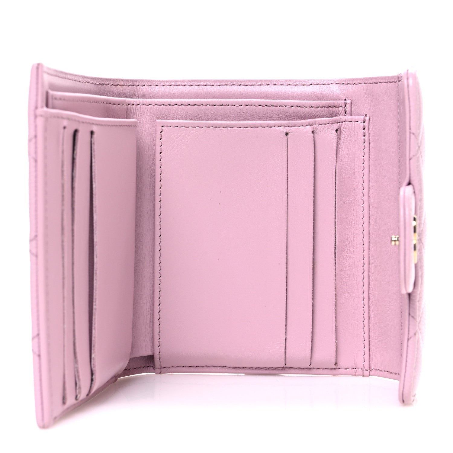 Chanel Caviar Quilted Compact Flap Wallet Light Pink 5 of 9