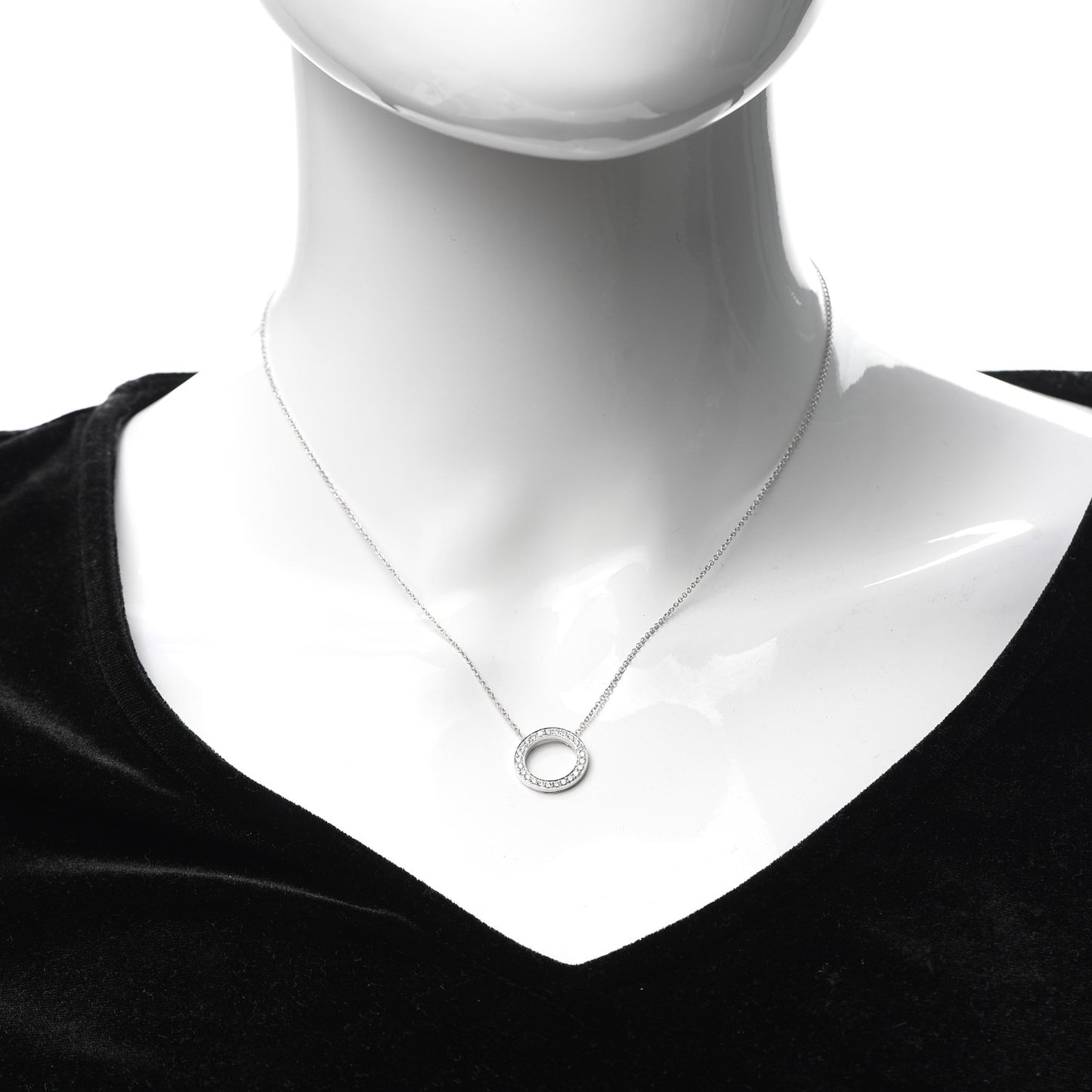 Platinum Diamond Circle of Life Pendant Necklace