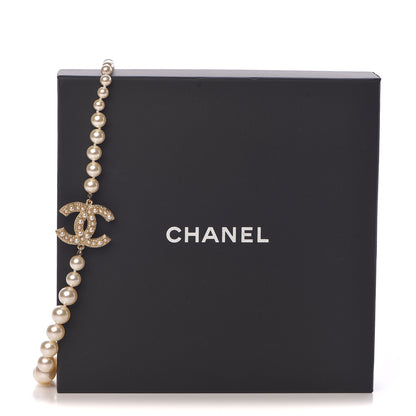 Chanel Graduated Pearl Crystal CC Short Necklace Gold 5 of 5
