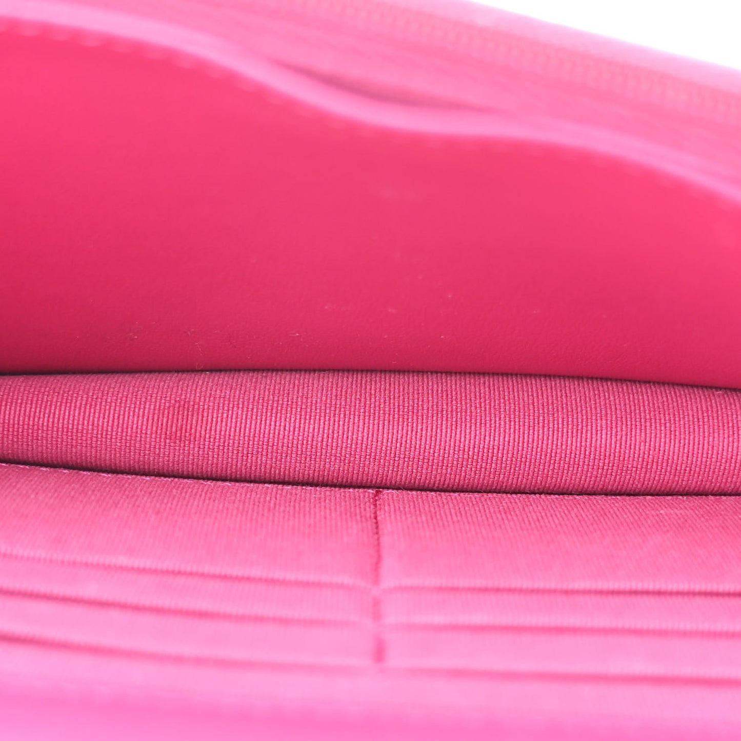 Lambskin Quilted Studded CC Wallet On Chain WOC Dark Pink