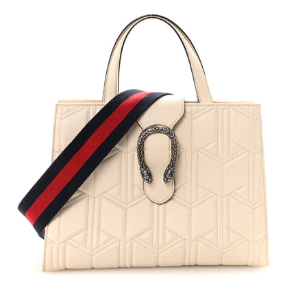 Gucci Cafskin Web Quilted Large Dionysus Tote Bag White 1 of 10
