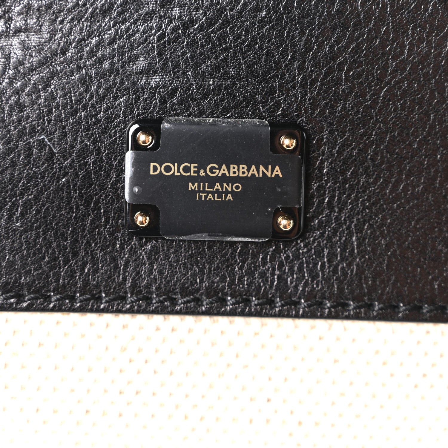 Dolce & Gabbana Calfskin Canvas Medium Sicily 62 Naturale Black 7 of 10