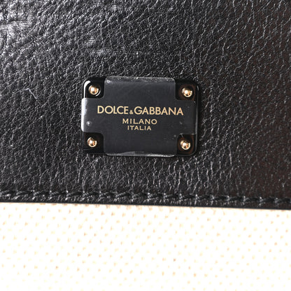 Dolce & Gabbana Calfskin Canvas Medium Sicily 62 Naturale Black 7 of 10