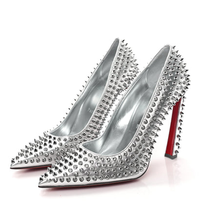 Christian Louboutin Metallic Nappa Condora Spikes 100 Pumps 40 Silver 3 of 7