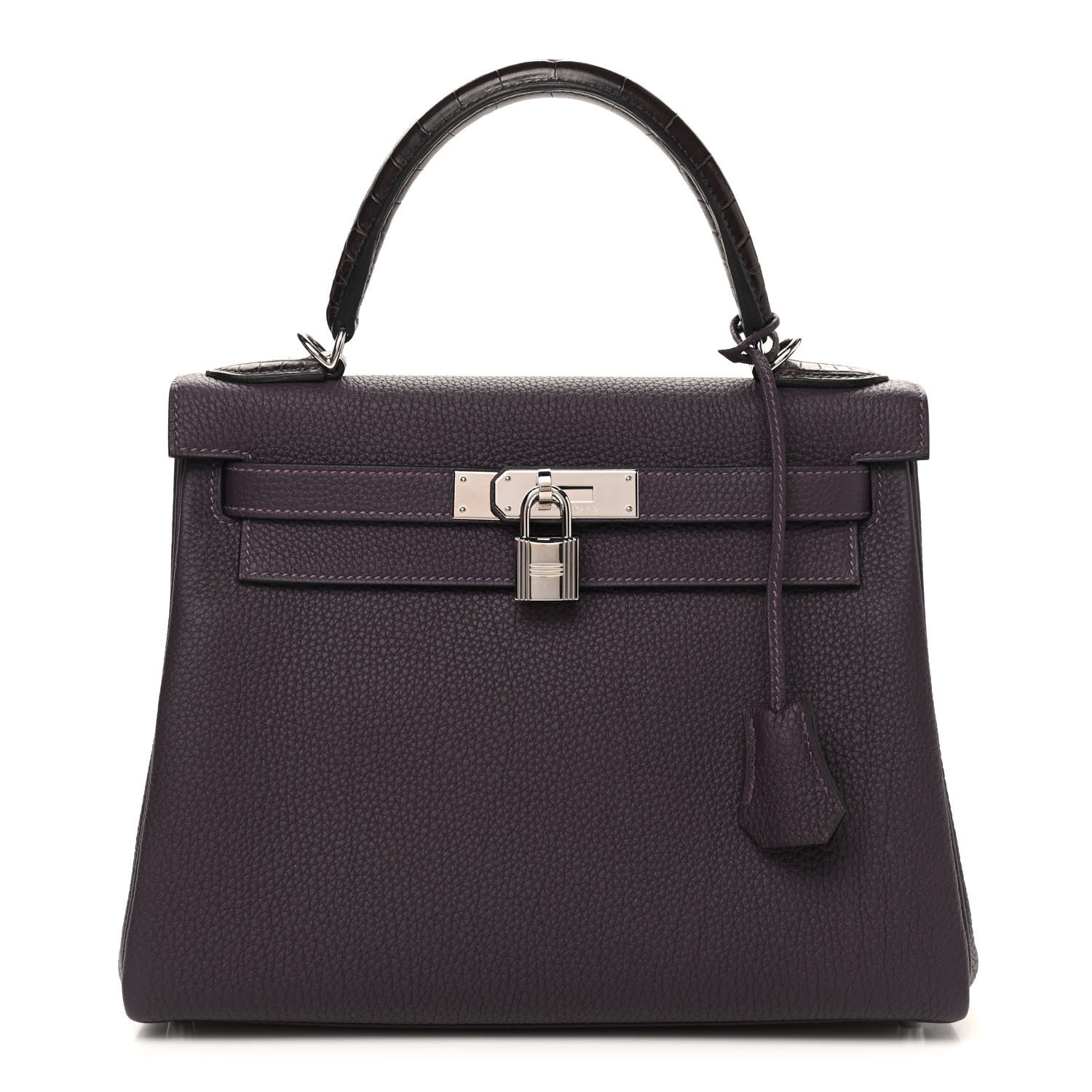 Hermes Togo Matte Alligator Kelly Retourne Touch 28 Raisin Prunoir 1 of 9