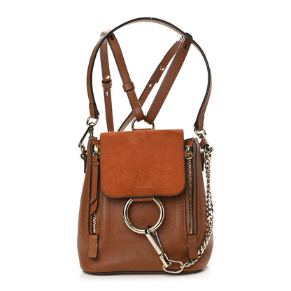 Chloe Suede Calfskin Mini Faye Backpack Tan 1 of 10