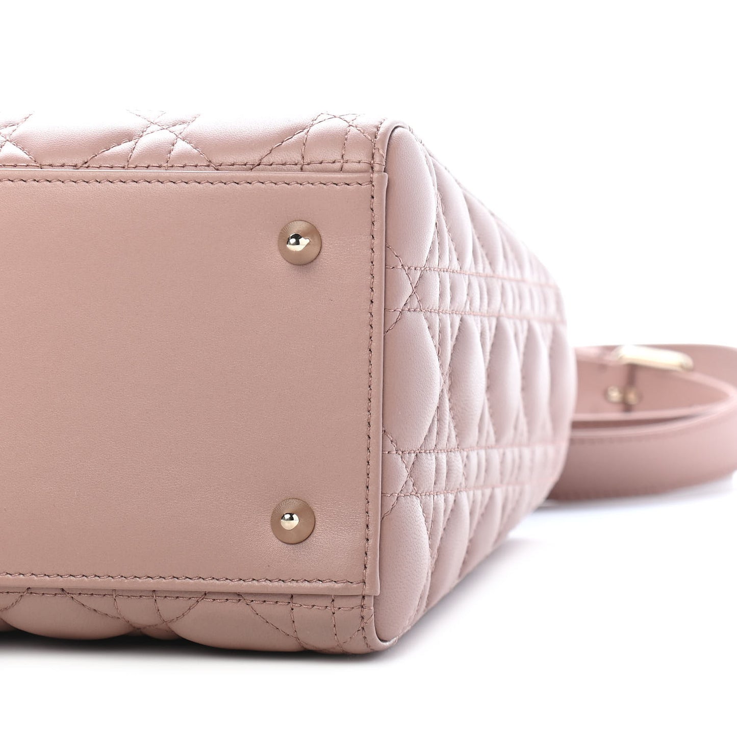 Lambskin Cannage Medium Lady Dior Bois de Rose