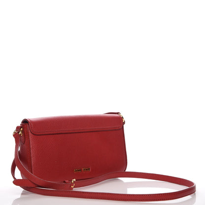 Miu Miu Goatskin Madras Crossbody Bag Rosso 3 of 8