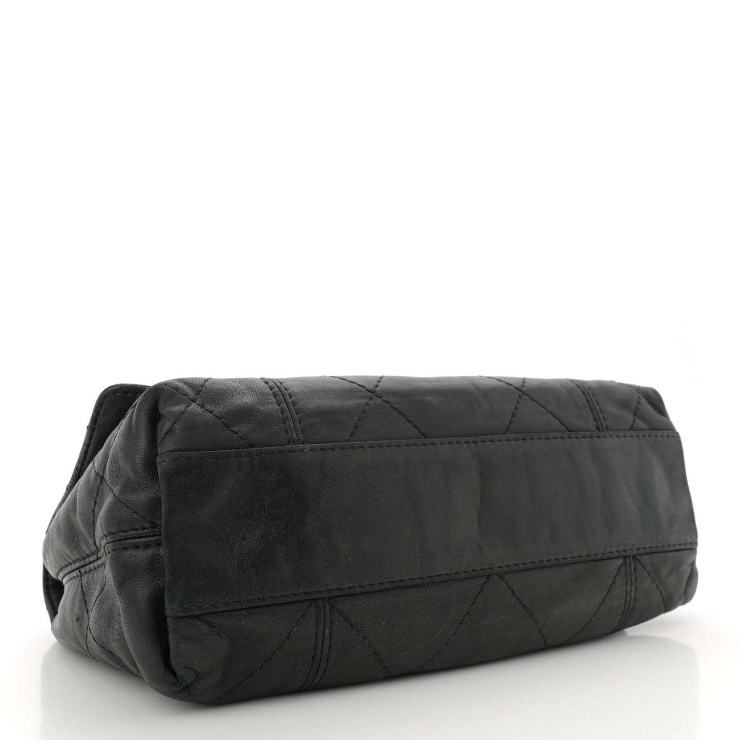 Lambskin Quilted Large Soft Touch Flap Black