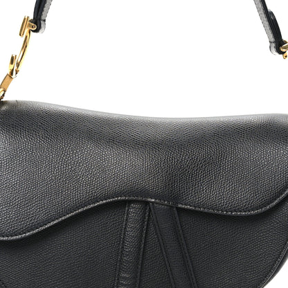Christian Dior Grained Calfskin Saddle Bag Black 7 of 9
