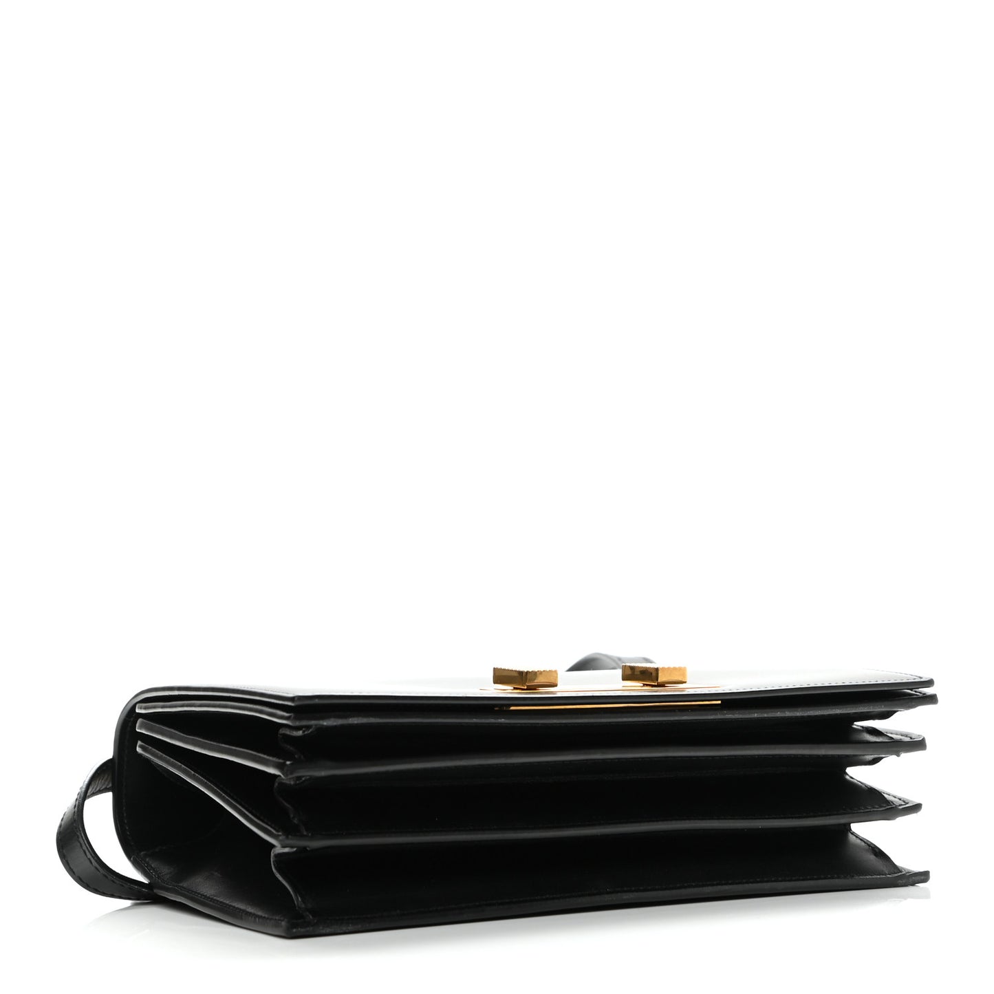 Smooth Calfskin Medium Domino Shoulder Bag Black
