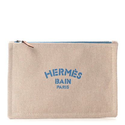 Hermes Toile Flat Yachting Pouch Bleu Horizon 1 of 7
