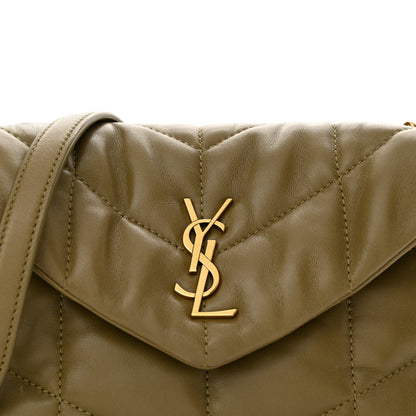 Saint Laurent Lambskin Quilted Toy Loulou Puffer Monogram Chain Satchel Hazel Green 7 of 12